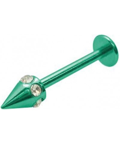 Jeweled Spike Anodized Titanium Monroe Green $9.89 Body Jewelry