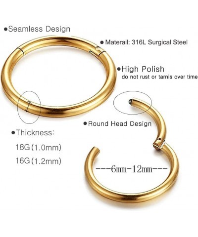 Formissky 16G 18G Segment Septum Hoop Nose Lip Ring Surgical Steel Tragus Cartilage Daith Earrings Piercing Jewelry 18G(1.0mm...