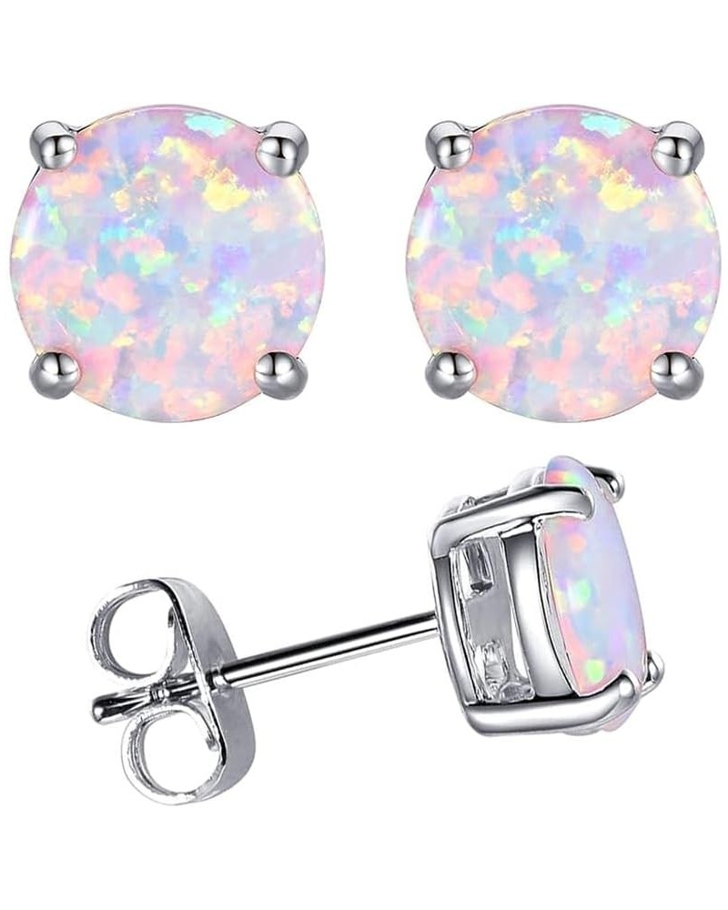 Multi Colors fire Opal Stud Earrings Birthstone Earrings For Women Trendy new Earrings Color/0.11 in $6.00 Earrings