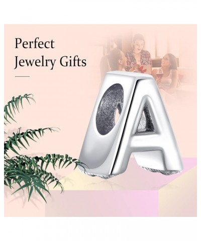 Letter A-Z Initial Charm for Bracelets 925 Silver Alphabte Jewelry for Necklaces Dangle for Mother's Day Birthday Christmas G...