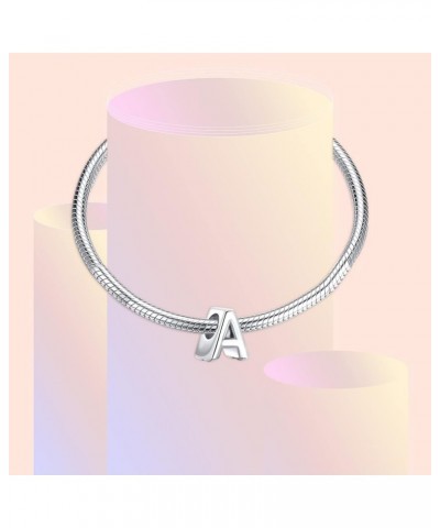 Letter A-Z Initial Charm for Bracelets 925 Silver Alphabte Jewelry for Necklaces Dangle for Mother's Day Birthday Christmas G...