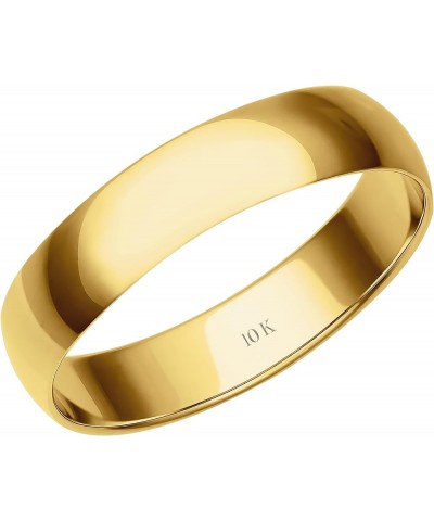 Women's 4MM Solid Gold Rings – Lightweight 10K or 14K Yellow, White or Rose Gold Jewelry Durable Plain Wedding Band for Women...