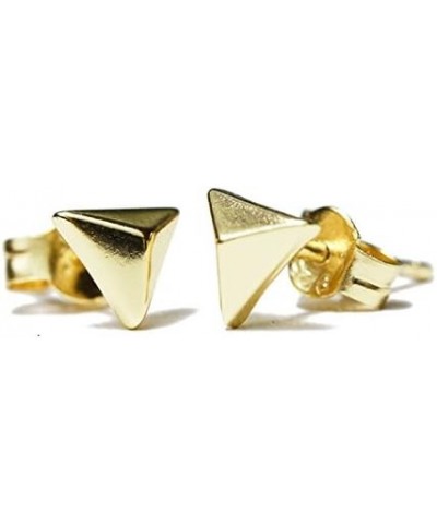 Mini Triangle Pyramid Stud Earrings 925 Sterling Silver 6mm [Jewelry] yellow-gold-flashed-silver $13.65 Earrings