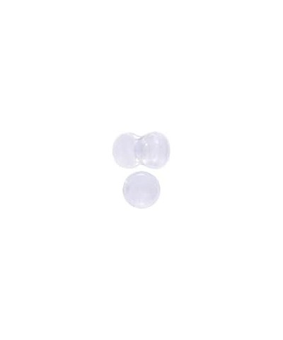 Womens 2Pc Solid White Cloudy Quartz Stone Double Flare Tunnel Plug Ear Plug Gauges Set of 2 6mm (2 Gauge) $12.75 Body Jewelry