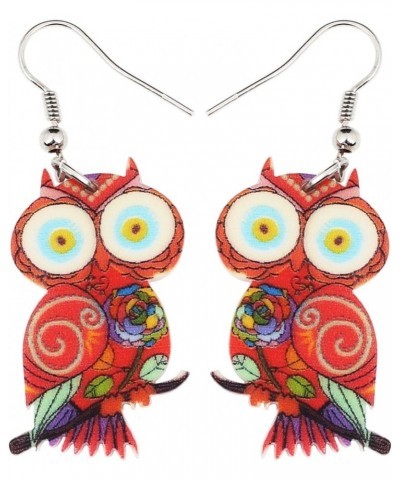 Acrylic Drop Owl Earrings Bird Dangle Funny Design Lovely Gift For Girl Women Kids By The Red $7.79 Earrings